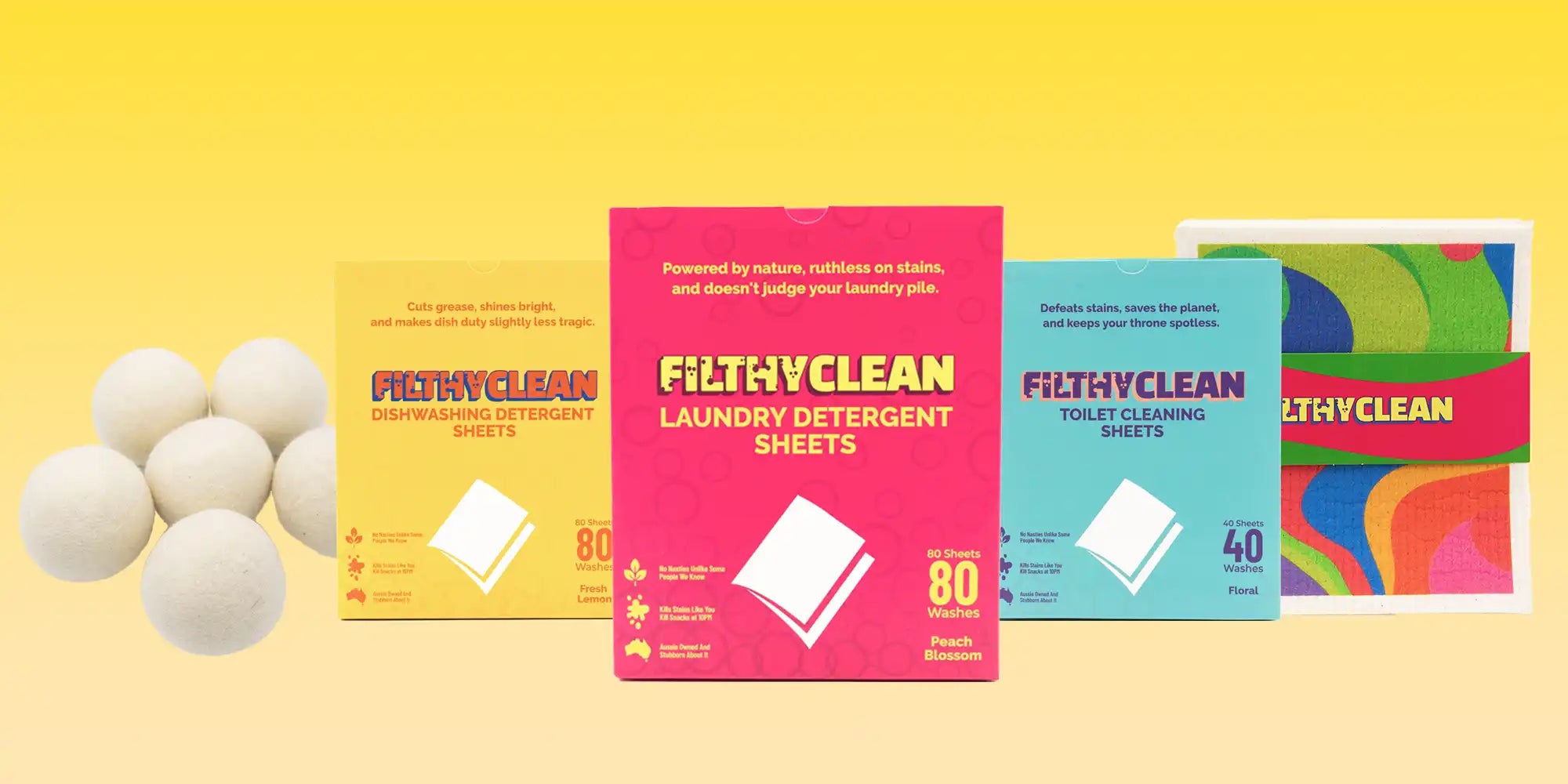 Filth Packets Filthy Clean - Eco-Friendly Detergent Sheets for Home