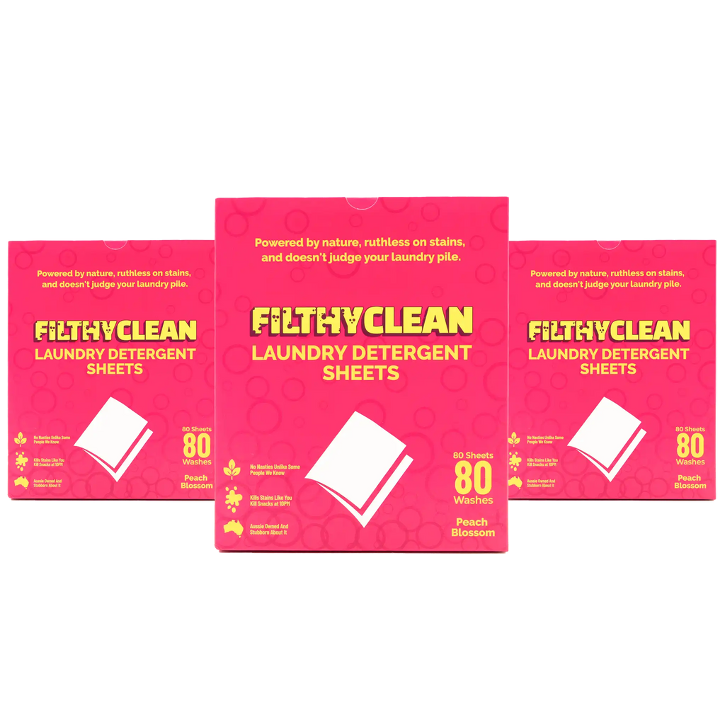 Filthy Clean Laundry Detergent Sheets Peach Blossom 3 Pack