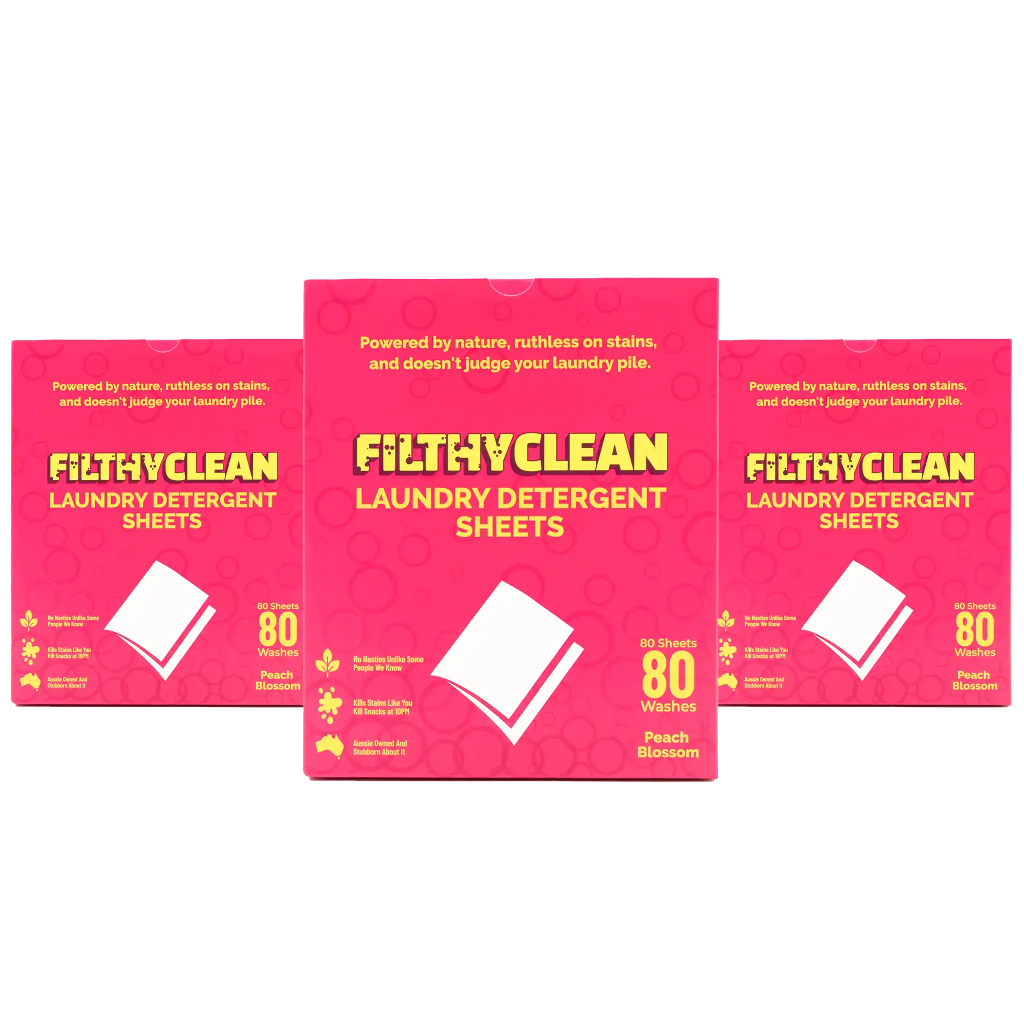 Filthy Clean Laundry Detergent Sheets Peach Blossom 3 Pack