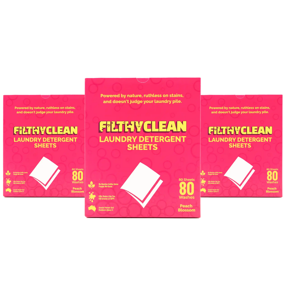 Filthy Clean Laundry Detergent Sheets Peach Blossom 3 Pack