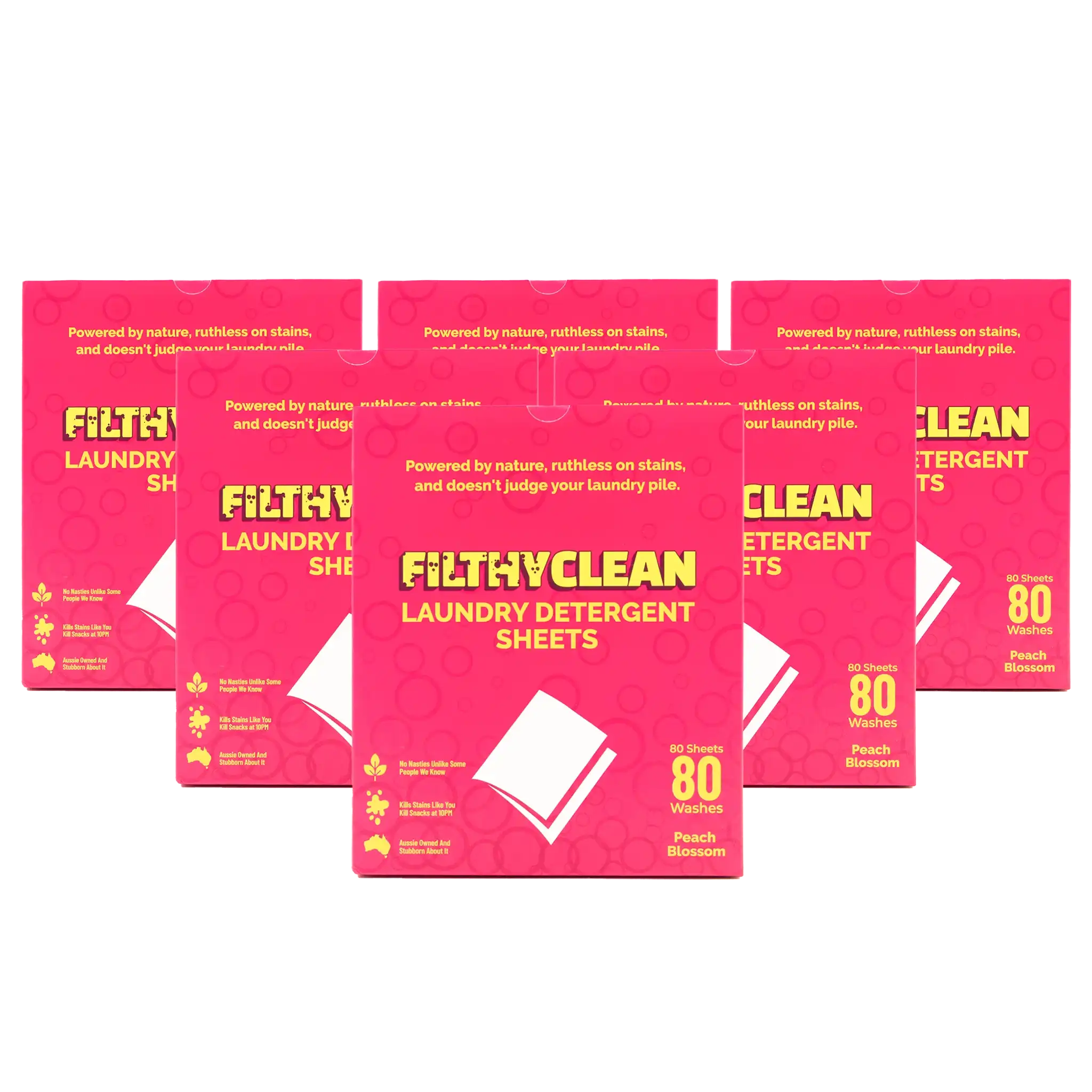 Filthy Clean Laundry Detergent Sheets Peach Blossom 6 Pack