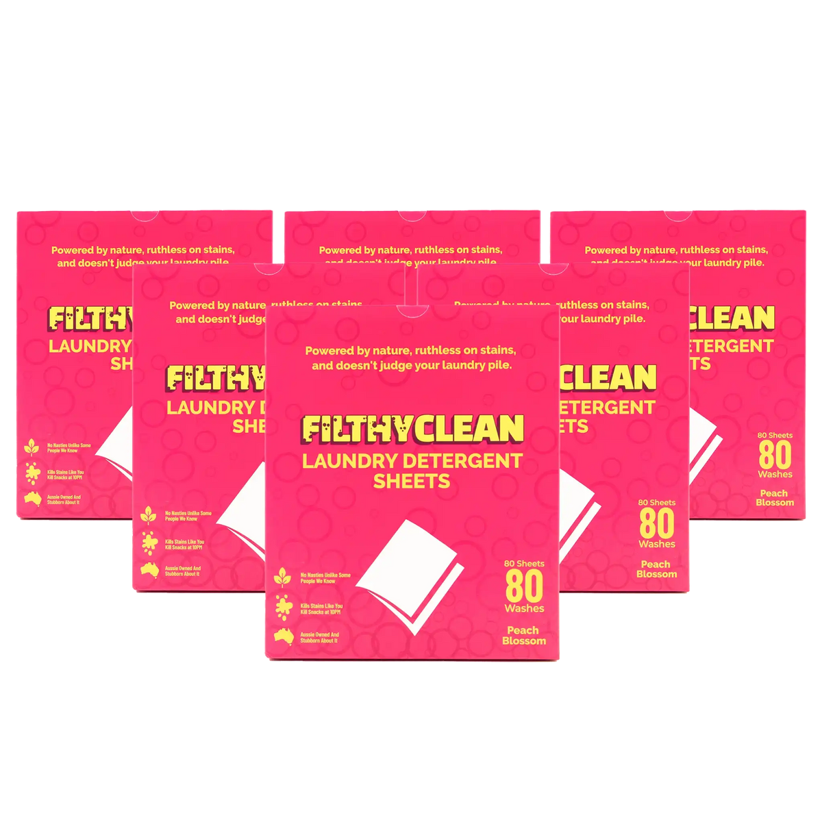 Filthy Clean Laundry Detergent Sheets Peach Blossom 6 Pack
