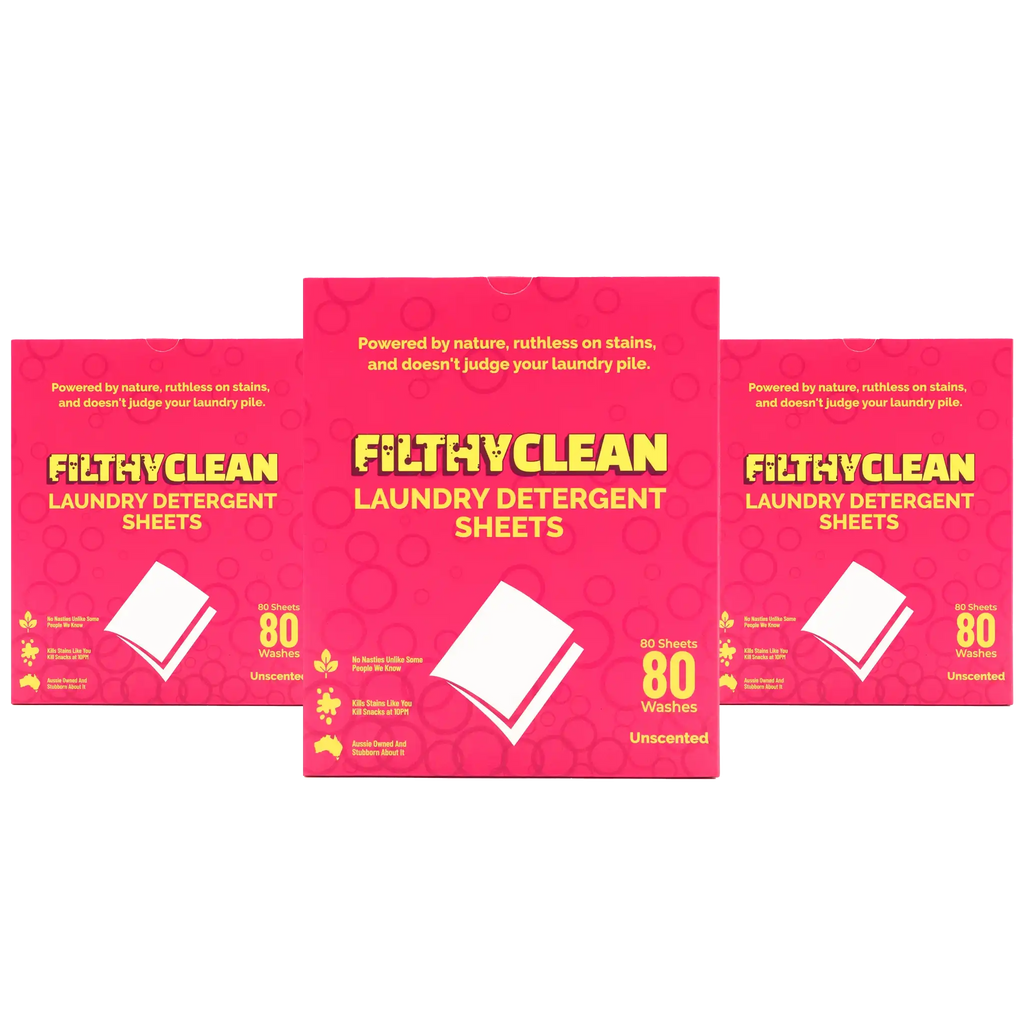 Filthy Clean Laundry Detergent Sheets Unscented 3 Pack