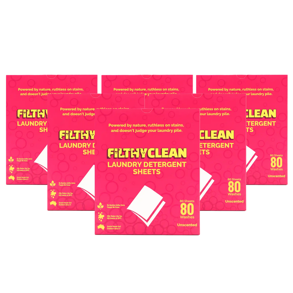 Filthy Clean Laundry Detergent Sheets Unscented 6 Pack