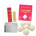 Filthy Clean Laundry Pack Fragrance Free: laundry sheets, stain remover bar, dryer balls, Sheet Tin